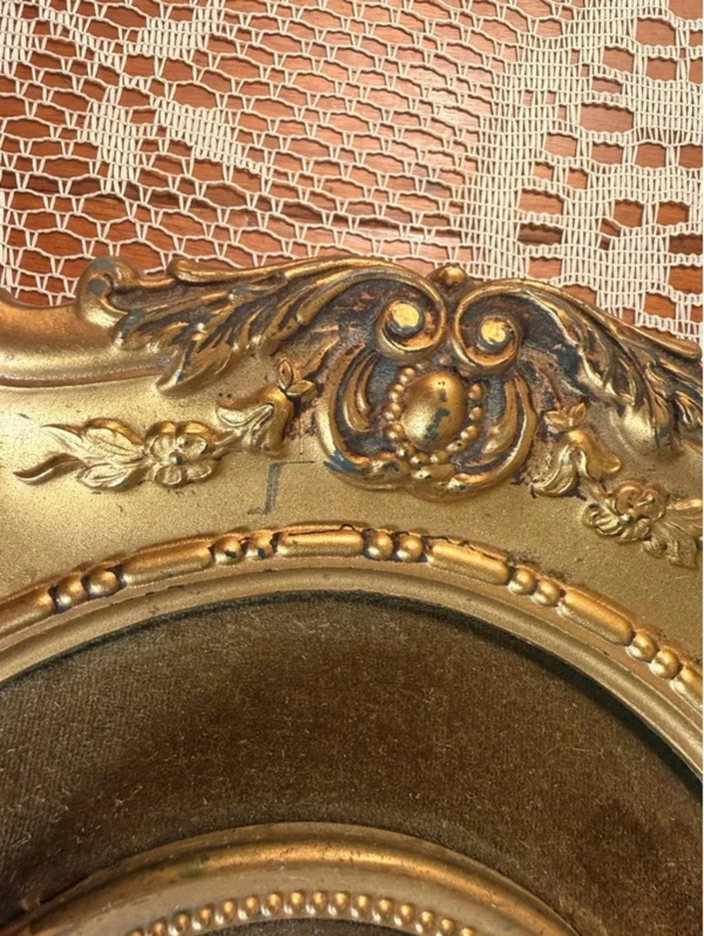 Vintage B&S Creations Fragonard Gold Ornate Convex Wall Plaque